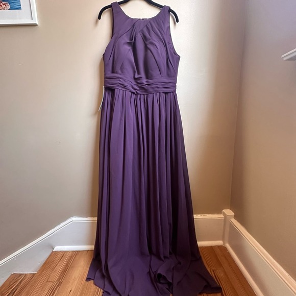 Azazie Dresses & Skirts - Azazie plum chiffon tank bridesmaid dress SIZE 14